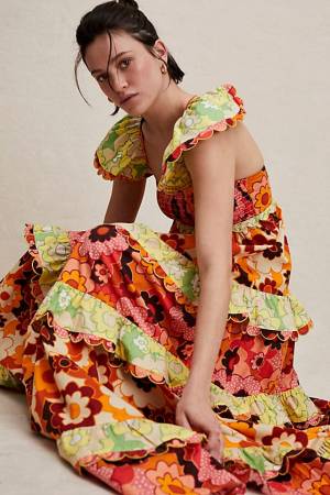 CeliaB Floral Bohemian Maxi Dress "Peridot"