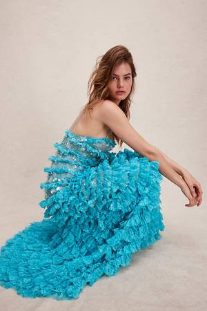 Retrofete Tiered Lace Maxi Dress "Beija"