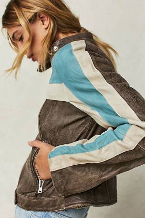 Free People Moto Leather Jacket "We The Free Fast Lane"