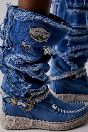 El Vaquero Wedge Mocassin Boots "Carson Atomic Jeans"