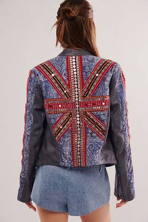 Free People Leather Moto Jacket "We The Free Bowie"