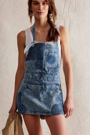 Free People Denim Skirtall "All Daisy"
