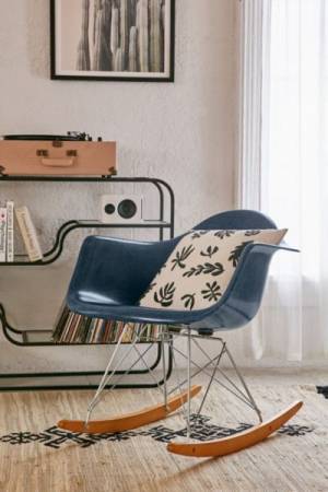 Modernica Fiberglass Blue Arm Shell Rocking Chair