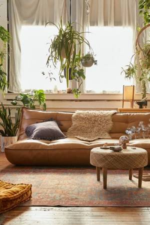 Recycled Leather Sleeper Sofa "Greta"
