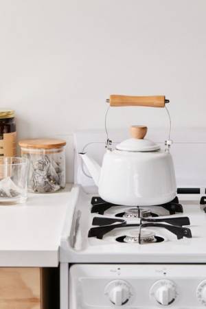 Enamel White Tea Kettle