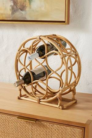 Rattan Tabletop Wine Rack