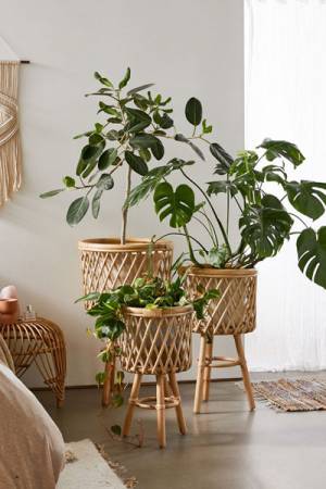 Rattan Standing Planter