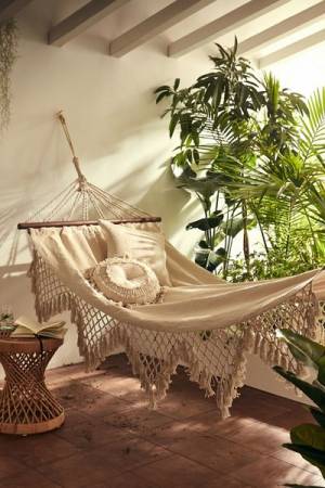 Boho Fringed Outdoor Hammock