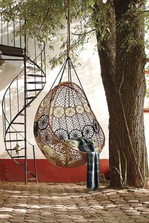 Knotted Melati Neutral Motif Hanging Chair
