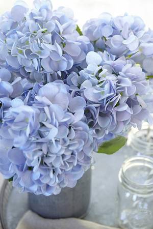 Blue Hydrangea Silk Flowers Bouquet