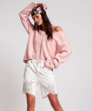 OneTeaspoon Denim Shorts "White Beauty Stevies Boyfriend Cutoffs"