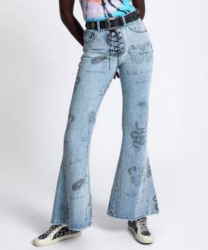 OneTeaspoon Flare Jeans "Tattoo Marines"