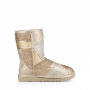UGG Women's Classic Glitter Patchwork Boot Fleece
