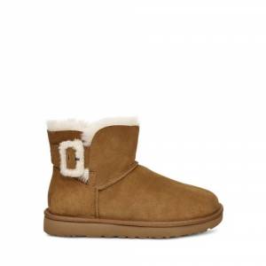 UGG Women's Mini Bailey Fluff Buckle Boot Suede