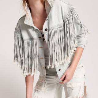 OneTeaspoon Fringed Denim Jacket "Florence"