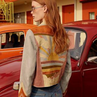 Free People Retro Suede Jacket "Stars Are Blind"