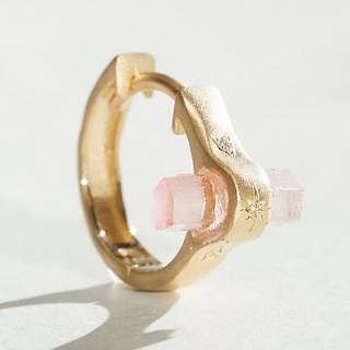 Sirciam Single Hoop Earring "14k Diamond Crystal"