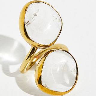 Oversize Clear Quartz Ring "Boho Jewelry"