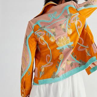 Free People Leather Jacket "Lotus Love"
