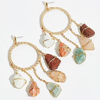 Ariana Ost Hoop Earrings "Garland Crystals"