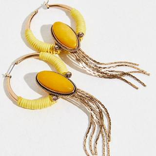 Free People Earrings "Rhodes Stone Hoops"