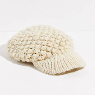 Free People Hat "Slouchy Bobble Hand Knit Cabbie"