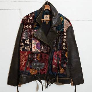 Free People Leather Jacket "Frankie Patchwork"