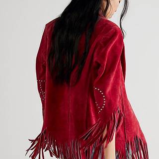 Understated Leather Red Suede Jacket "Peace Blazer"