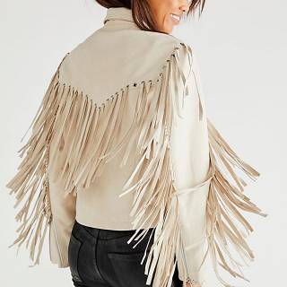 Understated Leather Jacket "Fringed Mustang"