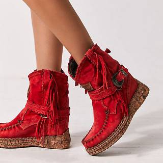 El Vaquero Fringed Mocc Boots "Arya"