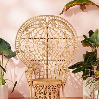 Ornate Rattan Peacock Chair "Plumage"