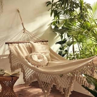 Boho Fringed Outdoor Hammock