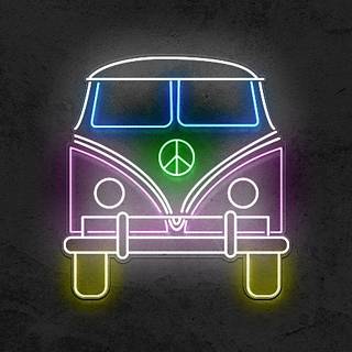 Vintage VW Van Neon Sign "Good Vibes Neon"