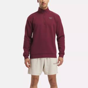 Reebok Identity Men's Left Chest Quarter-Zip Sweatshirt in Red (100071031)