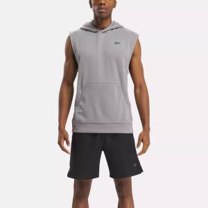 Reebok Men's Strength Sleeveless Hoodie in Grey (100075771)