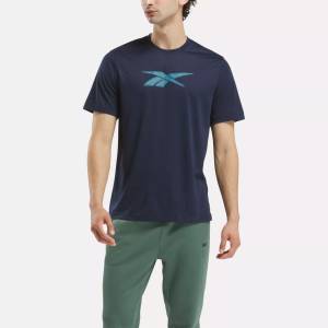 Reebok Men's Front Vector Performance T-Shirt in Blue (100202701)