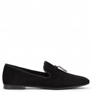 Giuseppe Zanotti Loafers SHARK Black Suede Men's Shoes