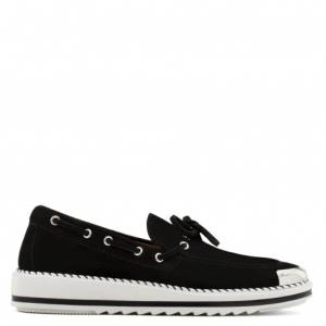 Giuseppe Zanotti Loafers ALFRED Black Suede Men's Shoes