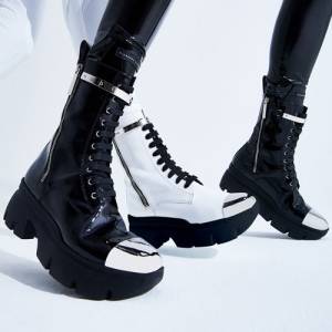 Giuseppe Zanotti Women's Combat Boots "Apocalypse Metal"