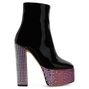 Giuseppe Zanotti Platform Heel Boots "Morgana Strass"