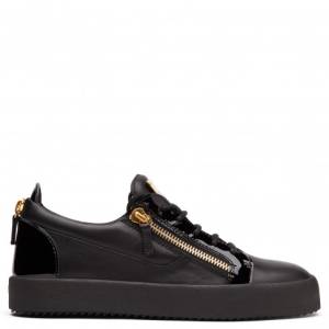 Giuseppe Zanotti Low-Tops - FRANKIE - Black Calfskin Leather Men's Sneaker