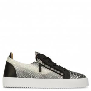 Giuseppe Zanotti Low-Tops - FRANKIE - Grey Python-Embossed Men's Sneaker