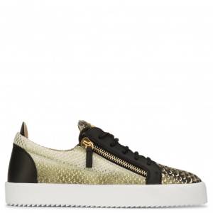 Giuseppe Zanotti Low-Tops - FRANKIE - Green Python-Embossed Men's Sneaker