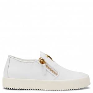 Giuseppe Zanotti - ADAM - White Calfskin Slip On Men's Sneaker