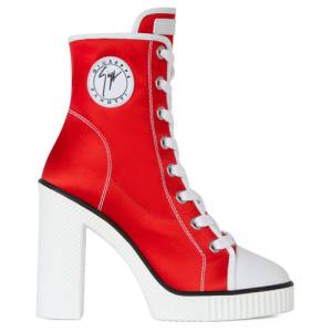 Giuseppe Zanotti Women's Platform Heel Sneaker Boots "Red Nidir"