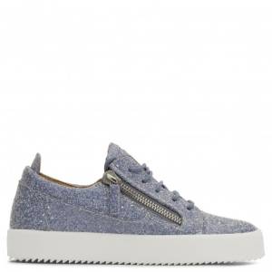 Giuseppe Zanotti Low-Tops - CHERYL GLITTER - Light Blue Glitter Women's Sneaker