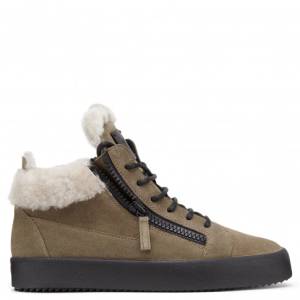 Giuseppe Zanotti Sneakers KRISS Beige Suede Men's Mid Tops