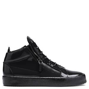 Giuseppe Zanotti Mid Tops - KRISS - Men's Black Patent Leather Sneakers
