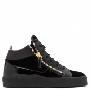 Giuseppe Zanotti Sneakers KRISS Black Velvet Men's Mid Tops