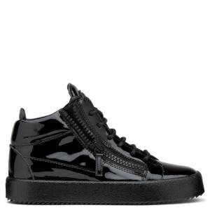 Giuseppe Zanotti Mid Tops - KRISS - Women's Black Patent Leather Sneakers